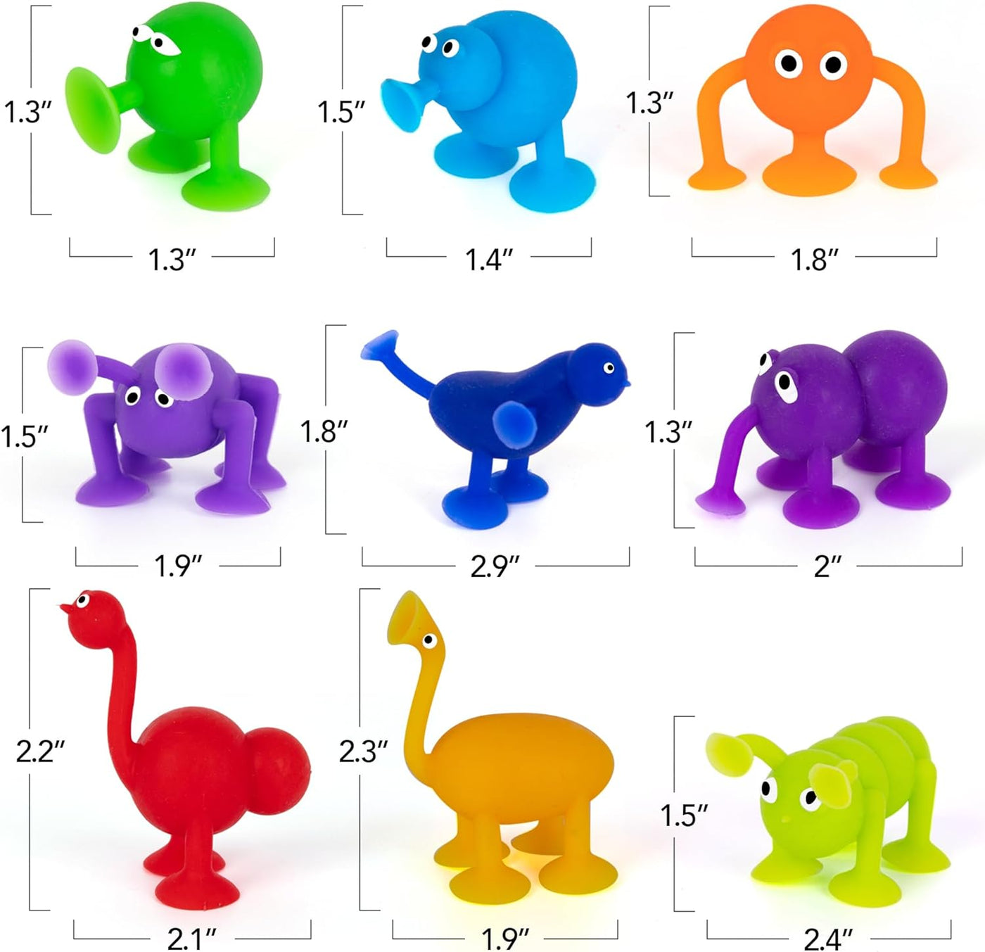 ArtCreativity Suction Creature Bath Toys for Kids - Set of 12 Suction Cup Toys - Mold Free Bath Toys in Assorted Colors and Shapes - Suction Bath Toys for Babies - Cool Creatures for Baththub Play