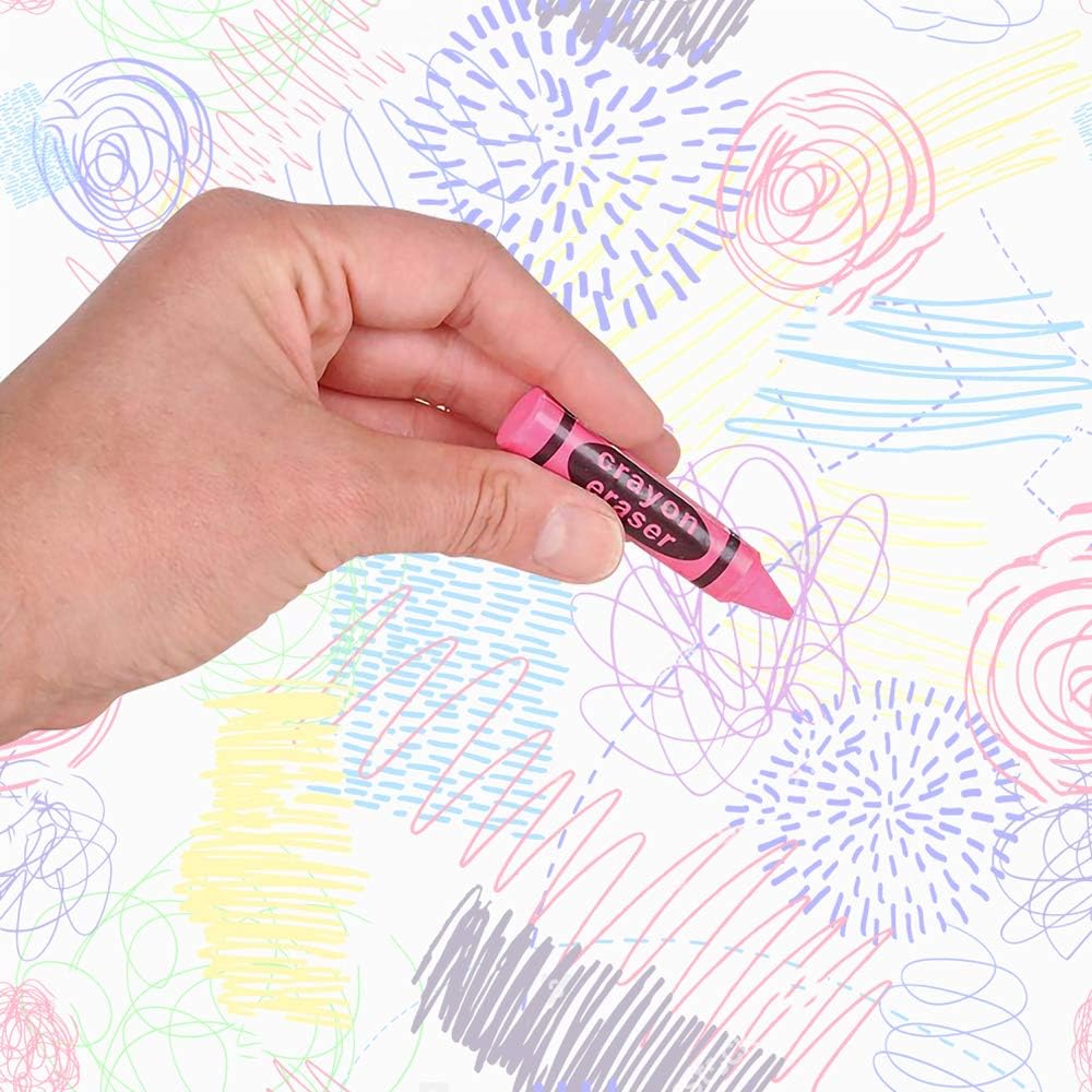 ArtCreativity 2.5 Inch Crayon Erasers for Kids - Set of 36 - Durable Pencil Rubbers in Assorted Colors - Unique School Stationery Supplies - Birthday Party Favors for Boys and Girls, Classroom Prize