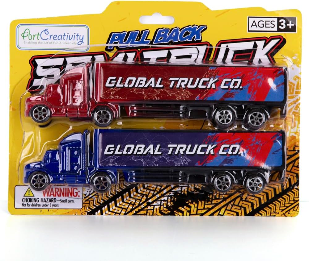 Pullback Semi Truck Toys, Set of 2