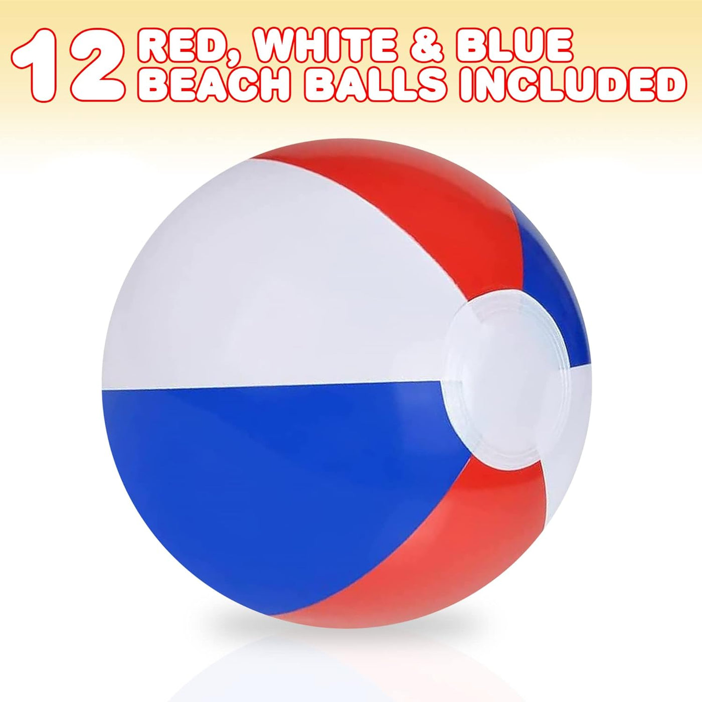 ArtCreativity Patriotic Beach Balls for Kids, Pack of 12, Inflatable Summer Toys for Boys and Girls, Decorations for Hawaiian, Beach, and Pool Party, Beach Ball Party Favors (8 Inch)