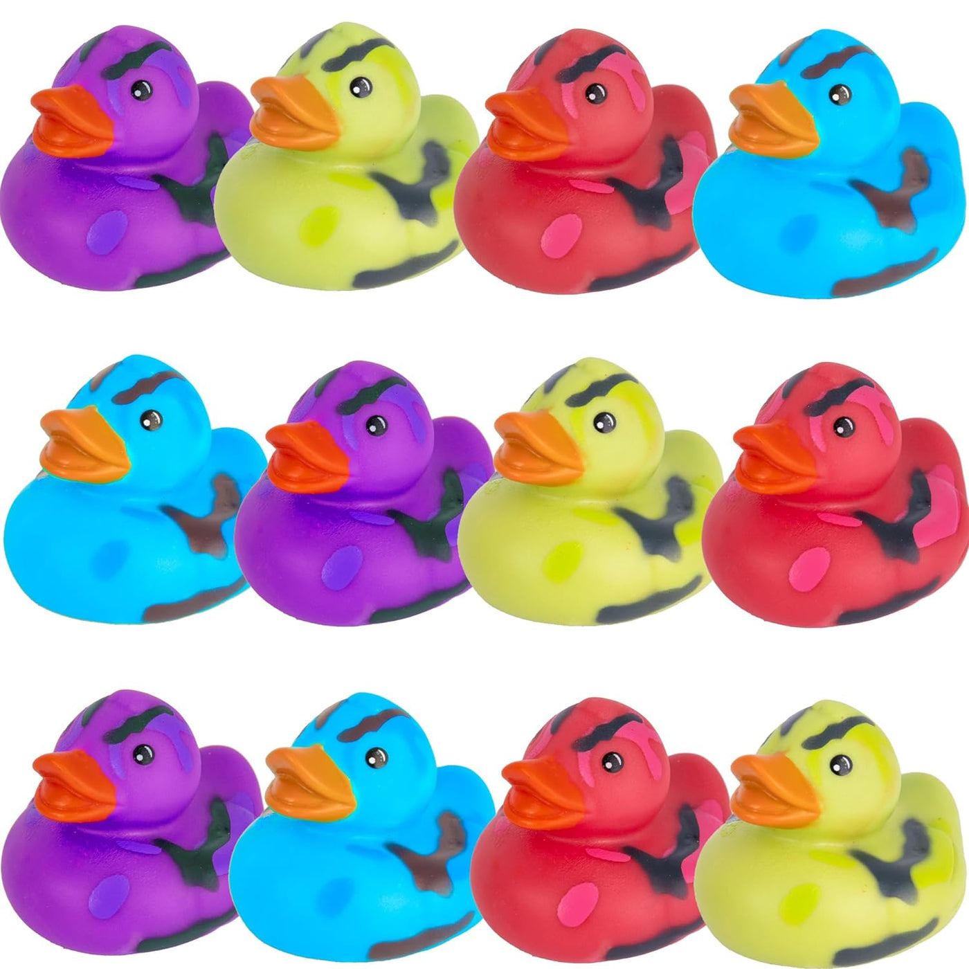 2 Inch Camouflage Rubber Duckies, Pack of 12