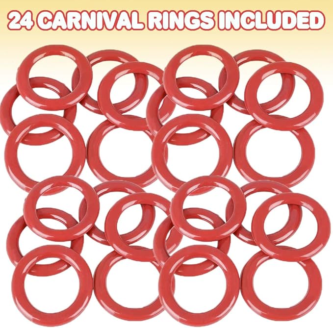 Plastic Carnival Rings - Pack of 24 - 2.5 Inch Rings for Ring Toss - Fun Target Toys - Cool Homemade School and Carnival Party Favors