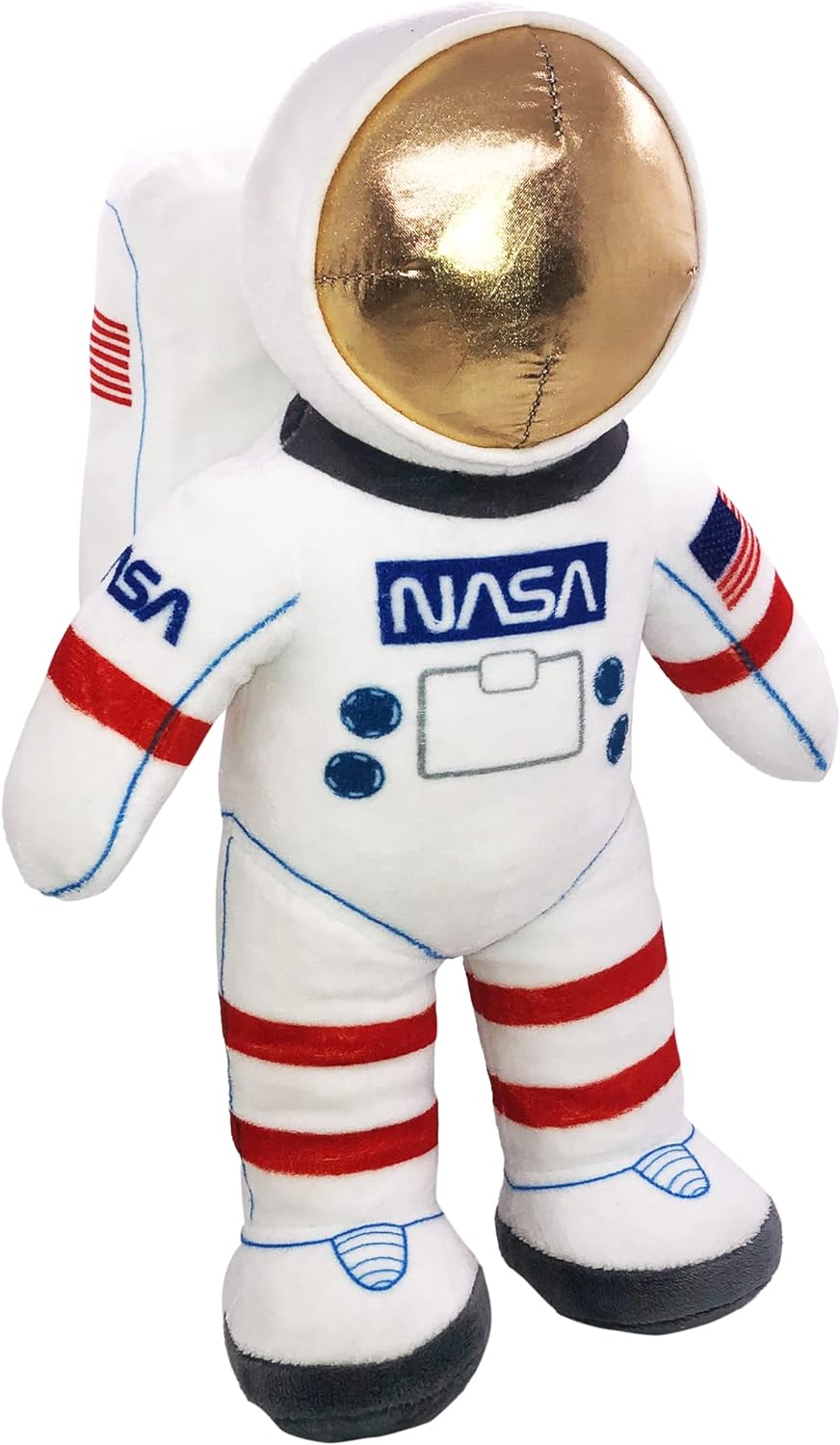 12” Plush Toy Astronaut Figurine, Realistic Astronaut Plush Toy with NASA & USA Flag Arm Patches, Super-Soft Stuffed, Space Decor Astronaut Toys for Kids 3-5, NASA Toys, Toddler Birthday Gift