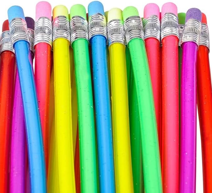 ArtCreativity 13 Inch Bendable Pencils for Kids - 12 Pack - Fun and Functional Bendy Writing Pencils - Birthday Party Favors, Goodie Bag Fillers, Classroom Gifts, Back to School Supplies