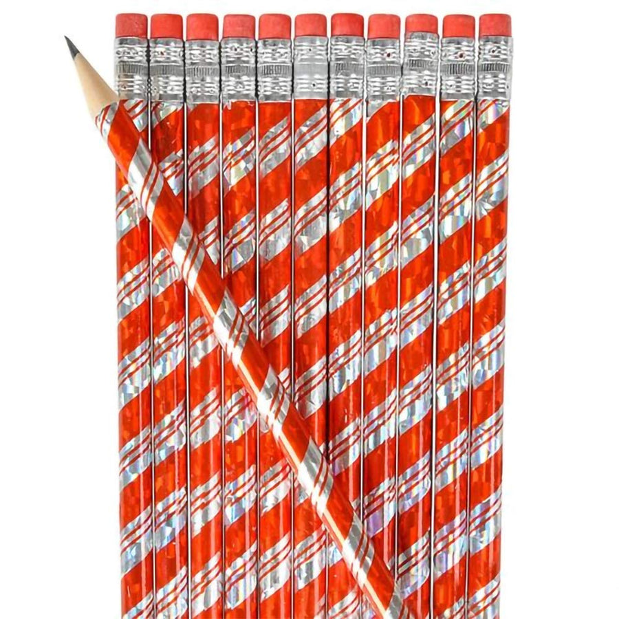 Christmas Candy Cane Prism Pencils, Pack of 24