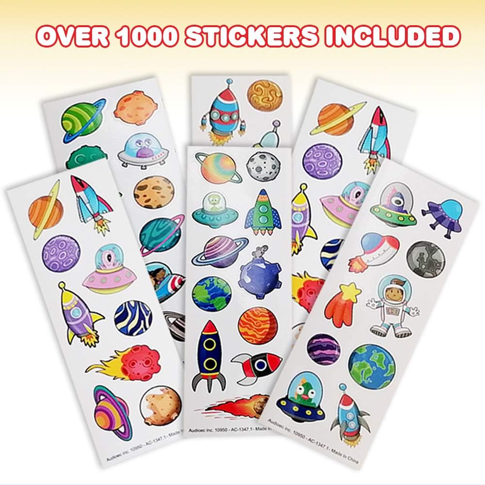 Space Sticker Assortment, 100 Sticker Sheets