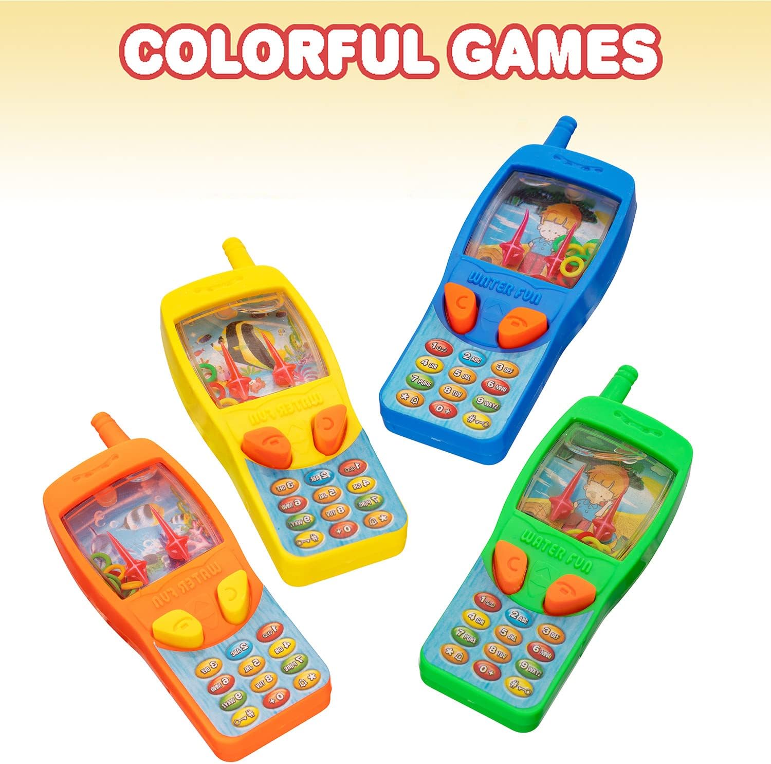 ArtCreativity 4 Inch Cellphone Water Ring Game - Pack of 12- Colorful Handheld Phone Game for Kids - Fun Birthday Party Favors for Children, Contest Prize - Great Gift Idea for Boys, Girls, Toddlers