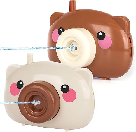 ArtCreativity Water Squirt Camera Toy - Set of 2 - Water Squirting Toy Camera for Kids - 2 Animal-Themed Designs - Cool Gag Toys for Kids - Prank Toys for Boys and Girls - Zoo Party Favors