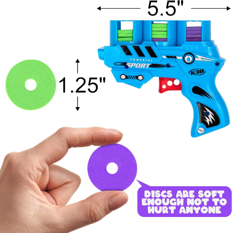 ArtCreativity Foam Disc Launcher, Set of 2 Disk Shooter Toy Guns with 2 Guns and 36 Flying Disks, Outdoor Games and Activities for Summer Fun, Party Favors and Outdoor Toys for Kids Ages 8-12