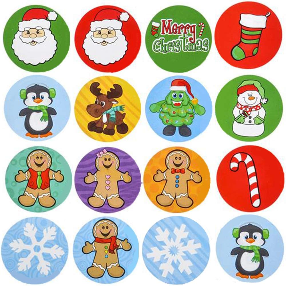 Assorted Christmas Sticker Roll - 500