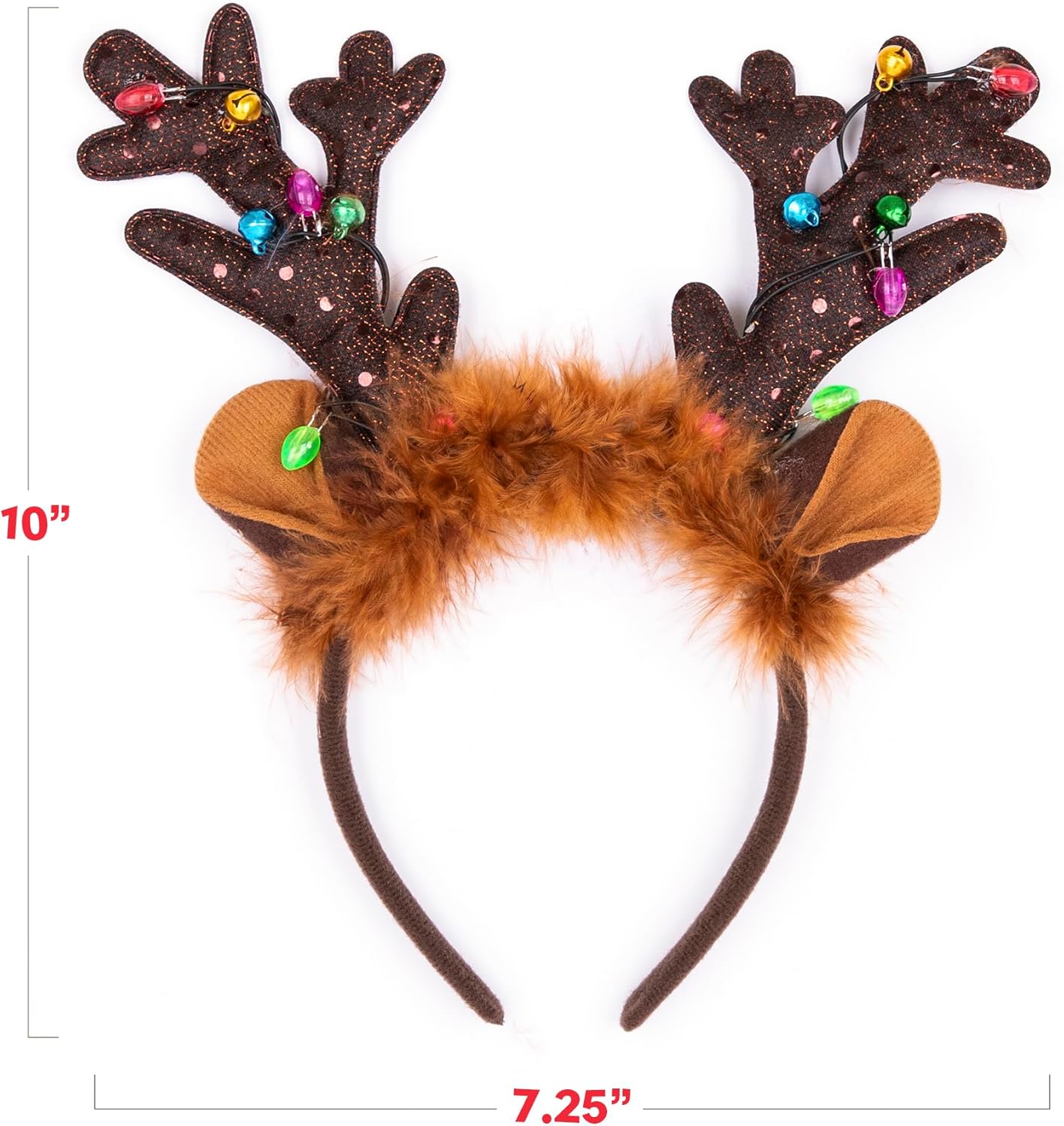 Light Up Christmas Reindeer Headbands - Set of 4