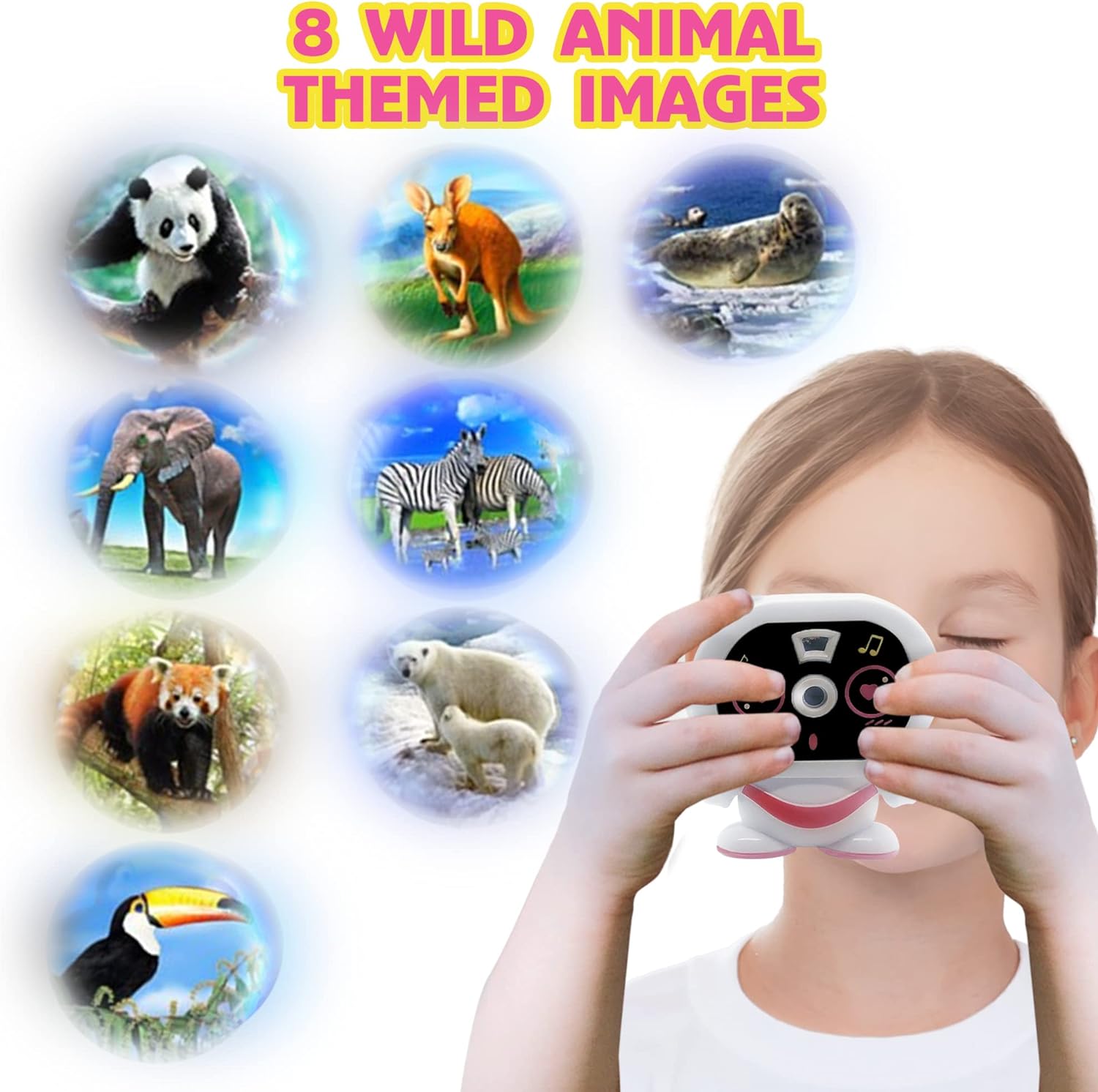 ArtCreativity 2 in 1 Viewfinder Camera with Projector, Set of 6, Battery Operated Projectors with Wild Animal Slides, Great Safari Party Favors, Zoo Party Supplies, & Wild One Party Favors for Kids