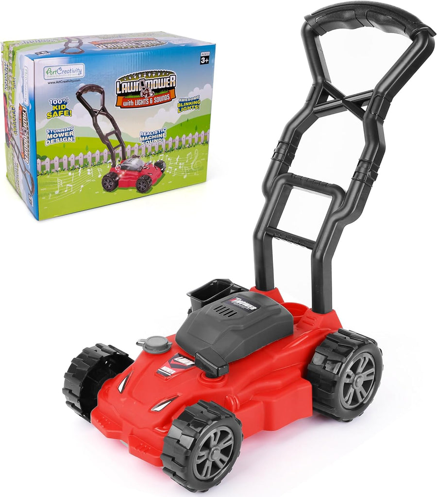 ArtCreativity Kids’ Lawn Mower Toy - 21 Inches Tall - Lawn Mower for Kids with Startup Sound and Wheels with Realistic Motor-Like Sound - Play Lawn Mower for Boys and Girls 3 and Up