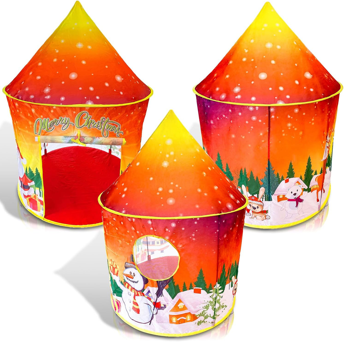 ArtCreativity Christmas Tent for Kids, Small Pop Up Tent for Indoor Play, Includes Stabilizing Rods and Carry Bag, Easy-Install Toddler Play Tent, Indoor Christmas Decorations and Hours of Fun