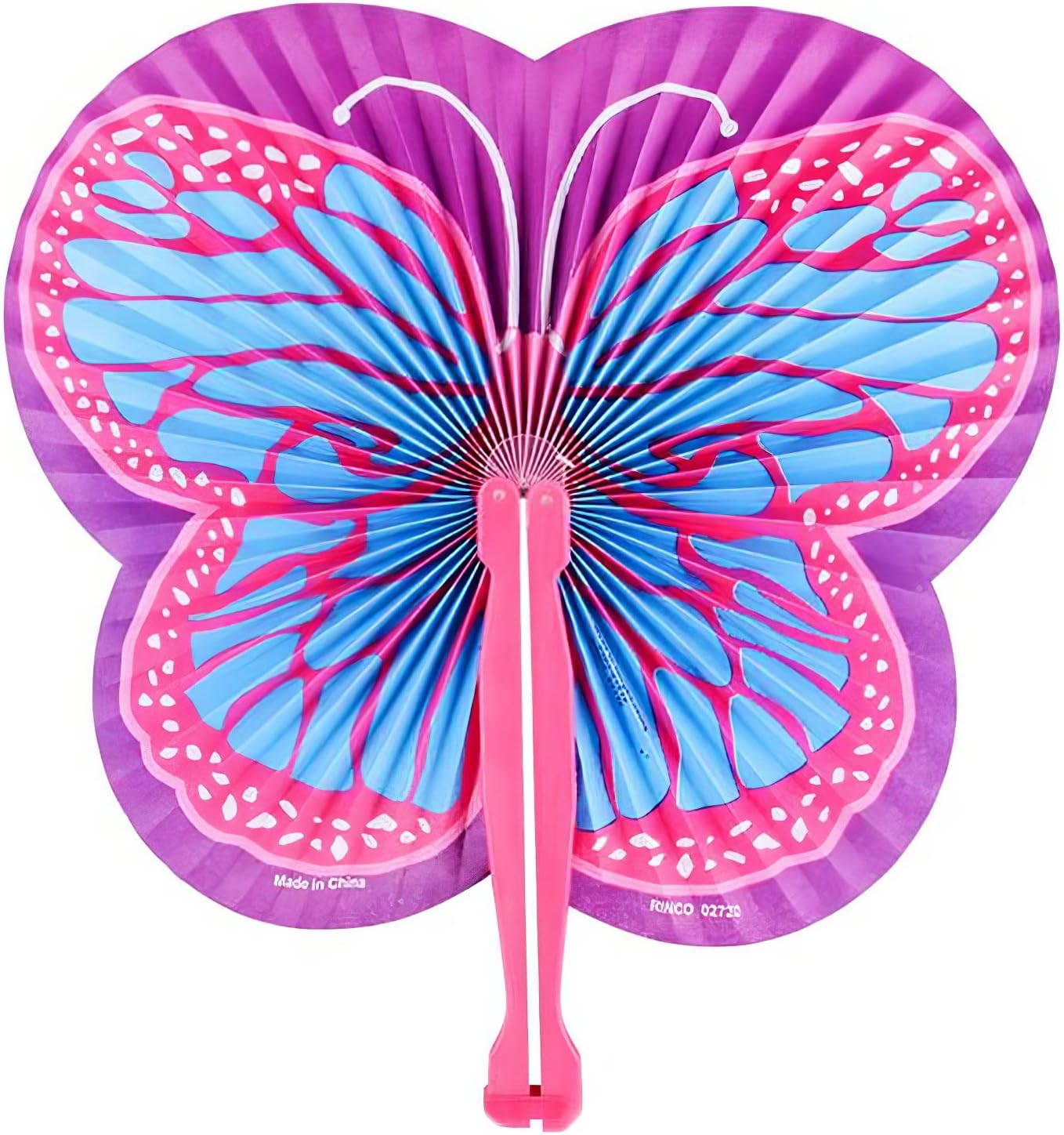 9.5 Inch Handheld Butterfly Folding Fans - Pack of 12