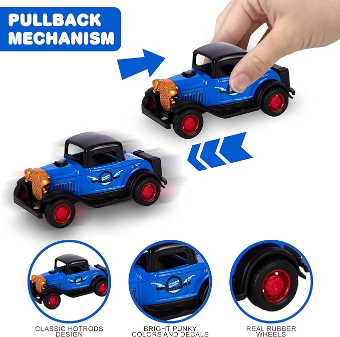 Pull Back Cars - Set of 4 Toy Cars