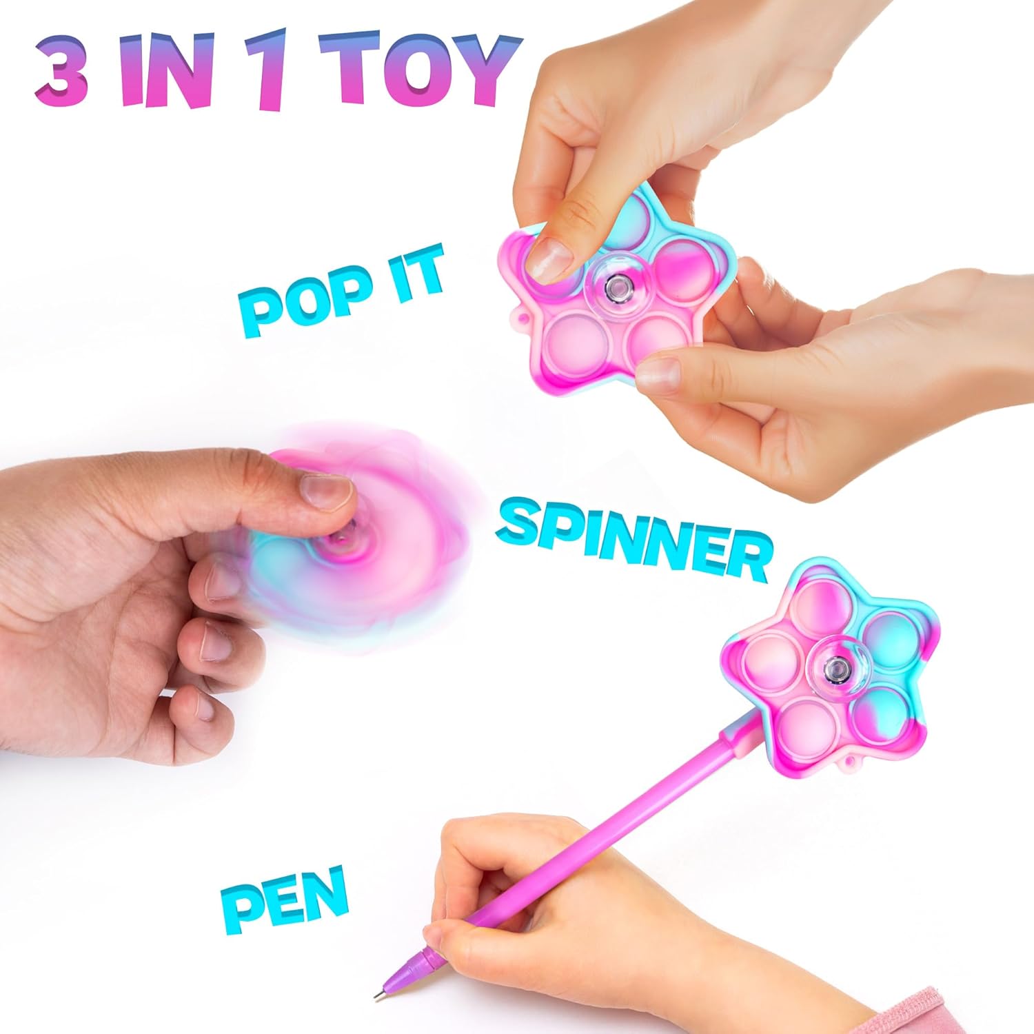 3 in 1 Windmill Popper Pens for Kids