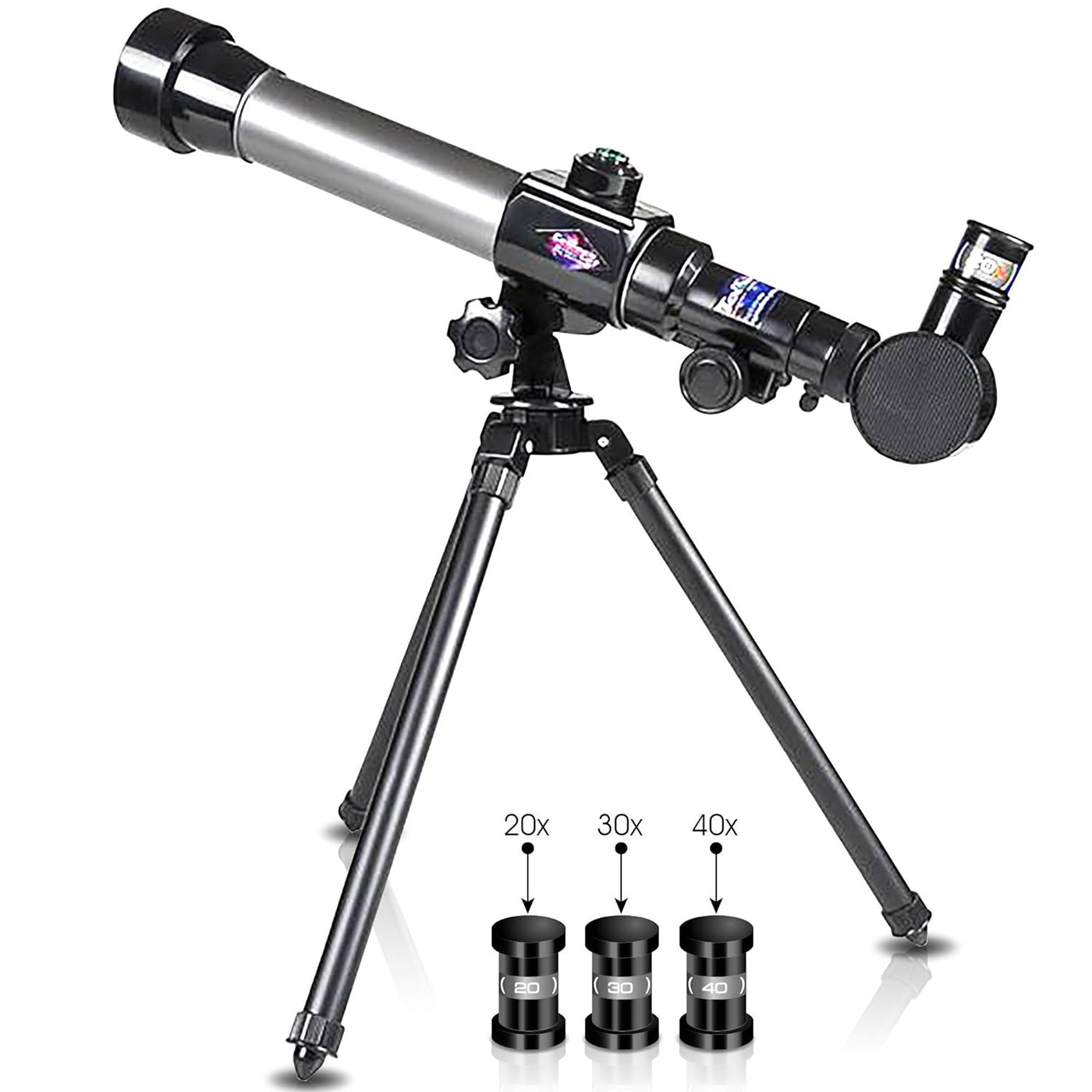 Telescope for Starters - Includes Tripod Stand and 20x, 30x, 40x Eyepieces
