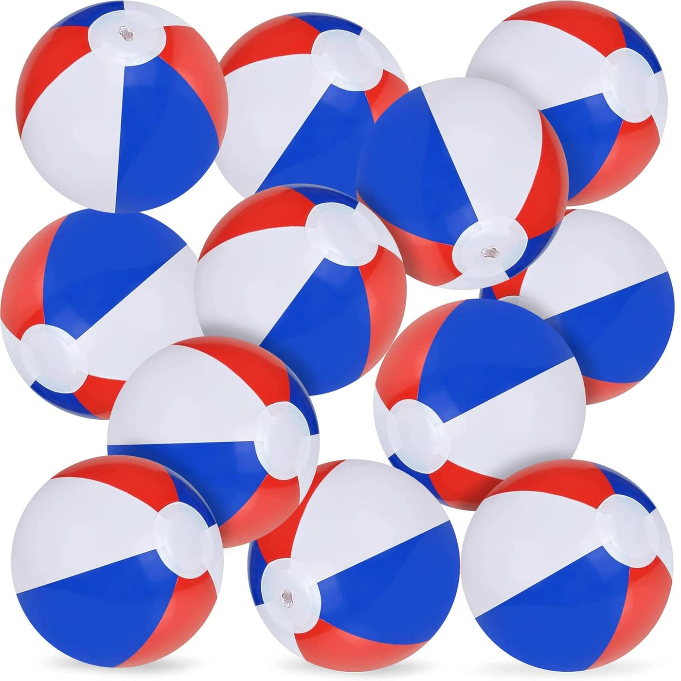 ArtCreativity Patriotic Beach Balls for Kids, Pack of 12, Inflatable Summer Toys for Boys and Girls, Decorations for Hawaiian, Beach, and Pool Party, Beach Ball Party Favors (8 Inch)