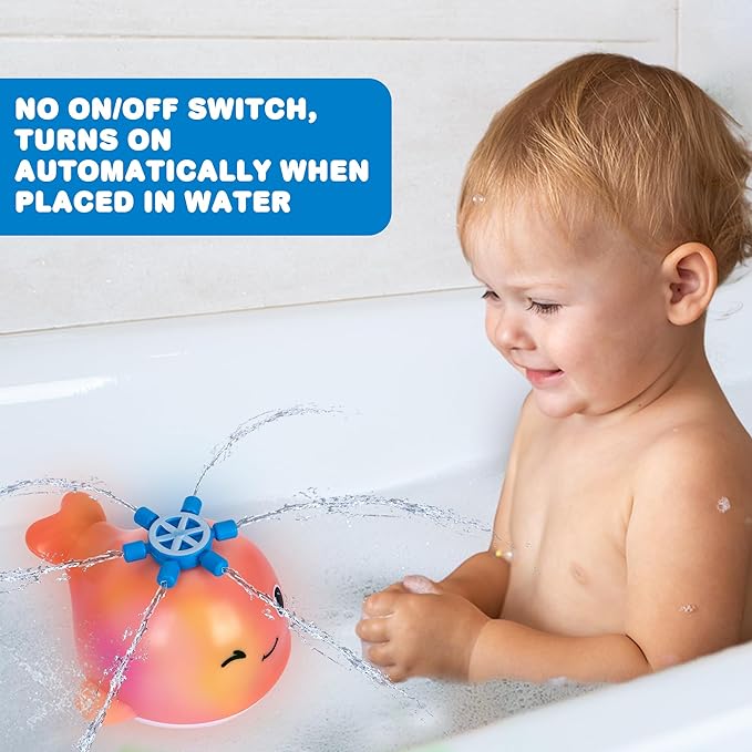 Light Up Whale Bath Toy Sprinkler
