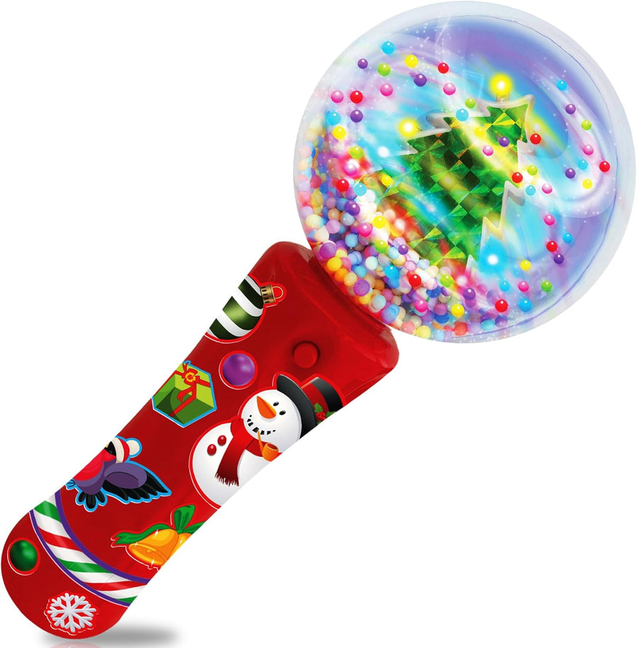 Christmas Light Up Spinner Wand - 7.5 Inch LED Spinner Toy Wand with Batteries Included - Sensory Toys for Kids with Autism