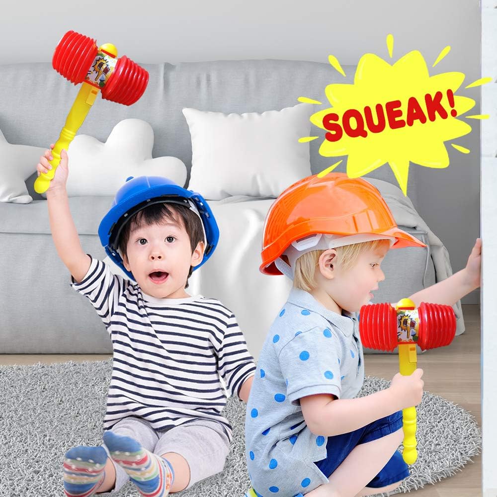 Giant Squeaky Hammer, 14 Inch Kids’ Squeaking Hammer Pounding Toy, Clown, Carnival, and Circus Birthday Party Favors, Great Gift for Boys and Girls Ages 3 Plus
