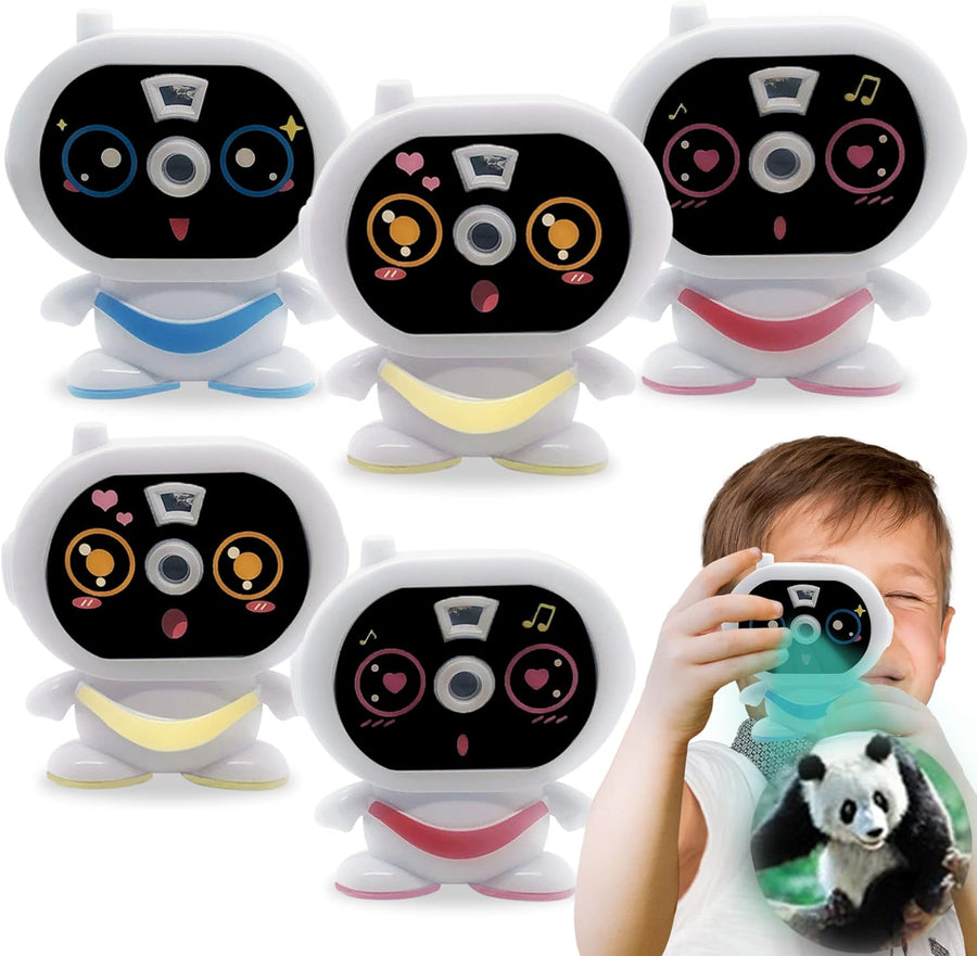 ArtCreativity 2 in 1 Viewfinder Camera with Projector, Set of 6, Battery Operated Projectors with Wild Animal Slides, Great Safari Party Favors, Zoo Party Supplies, & Wild One Party Favors for Kids