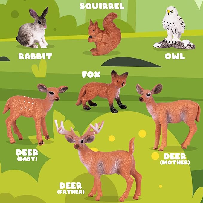 Forest Animal Figures - Set of 7 Woodland Animals
