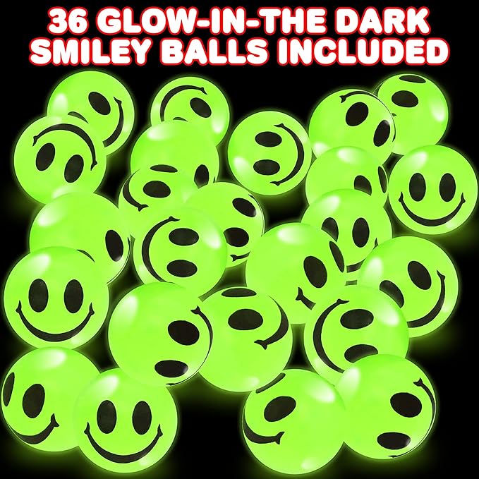 Glow in The Dark Smile Face Bouncing Balls