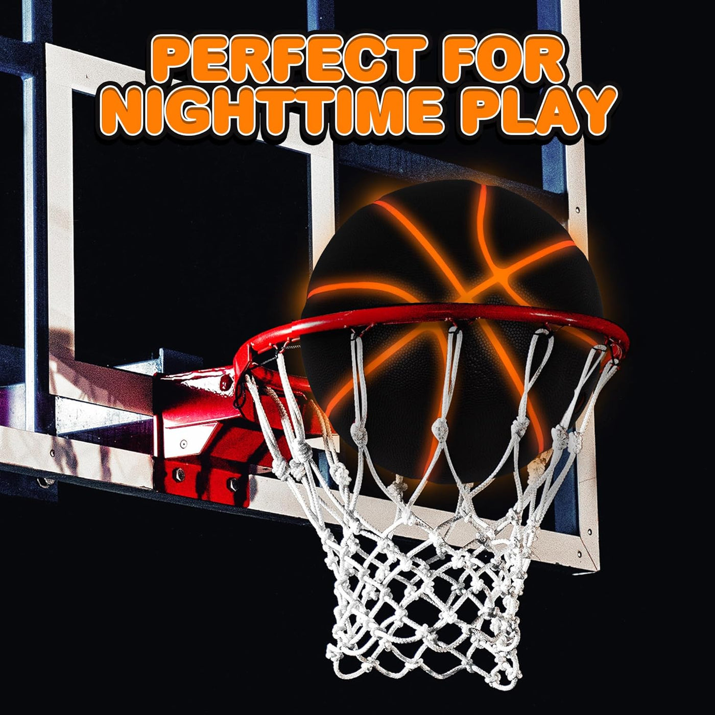 ArtCreativity Glow in The Dark Basketball - Motion Activated Light Up Basketball with Glowing Seams and Air Pump - Glowing Basketball Gifts for Boys - Standard Size Ball - Outdoor Toys for Kids