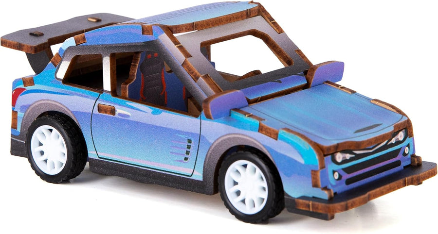 Wood Puzzle Pull-Back Sports Car