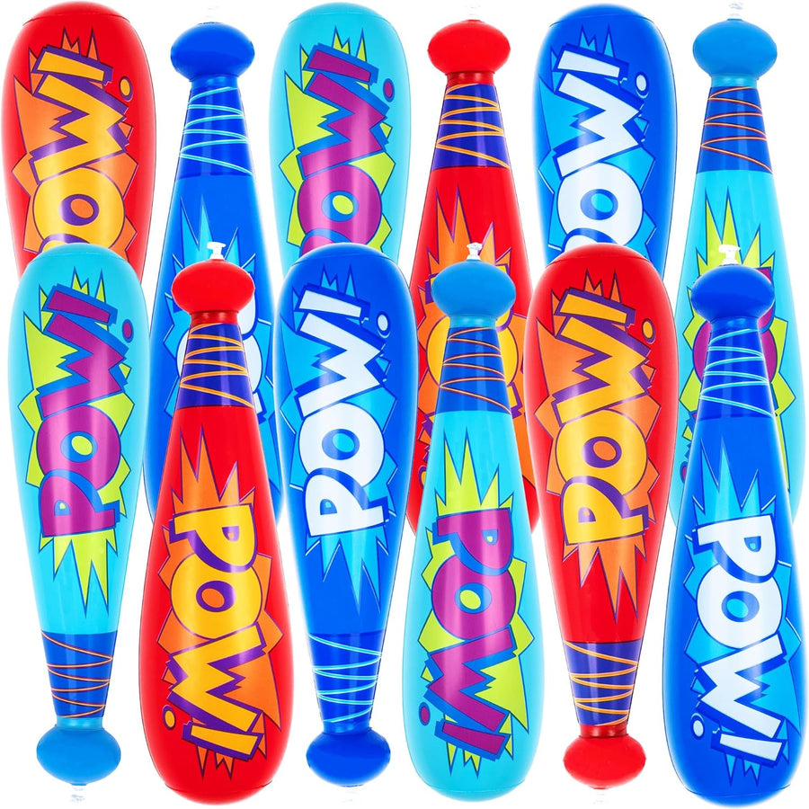 20 Inch Pow Inflatable Baseball Bats, Pack of 12
