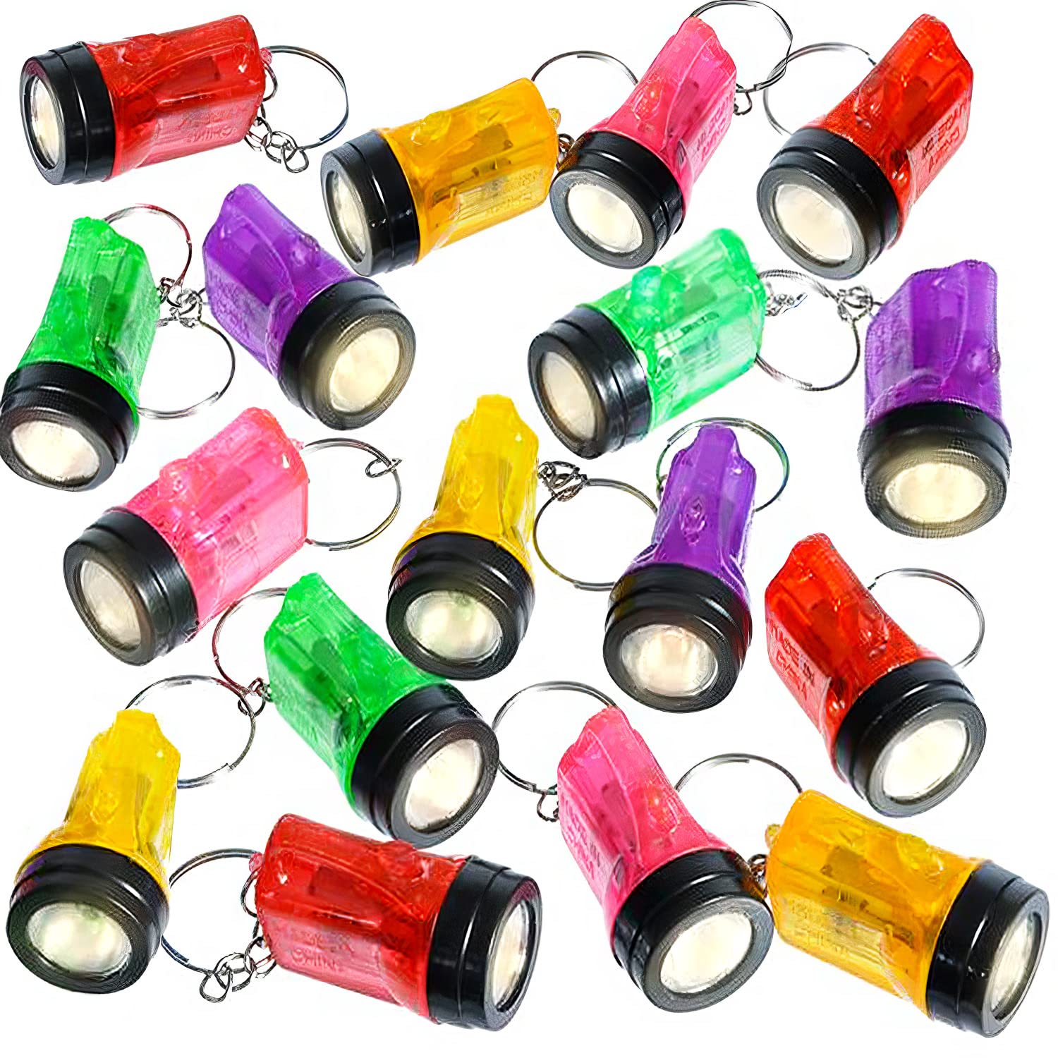 Mini Flashlight Keychains, Pack of 24