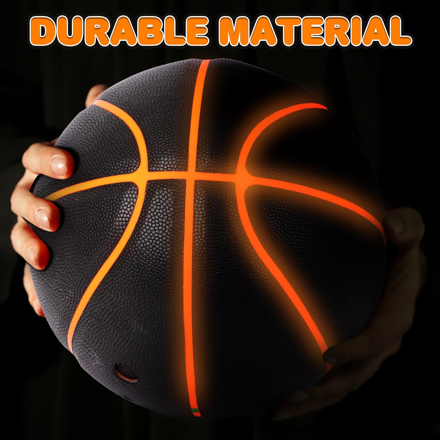 ArtCreativity Glow in The Dark Basketball - Motion Activated Light Up Basketball with Glowing Seams and Air Pump - Glowing Basketball Gifts for Boys - Standard Size Ball - Outdoor Toys for Kids