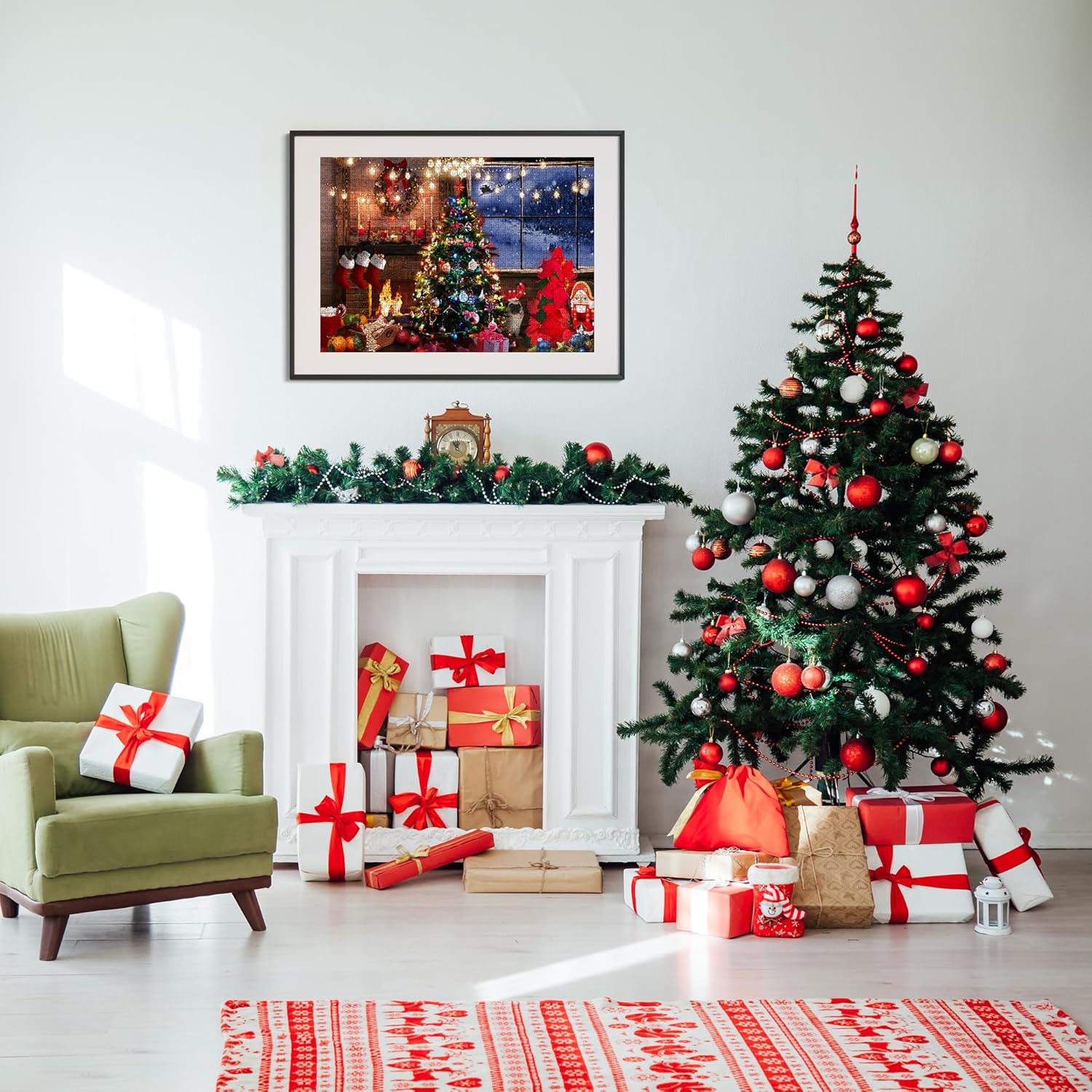 Christmas Jigsaw Puzzle 1000 Pieces - 26 x 19 Inches - 1000 Piece Winter Puzzle for Adults, Kids, Family - Fun Holiday Puzzles for Family Christmas Activities