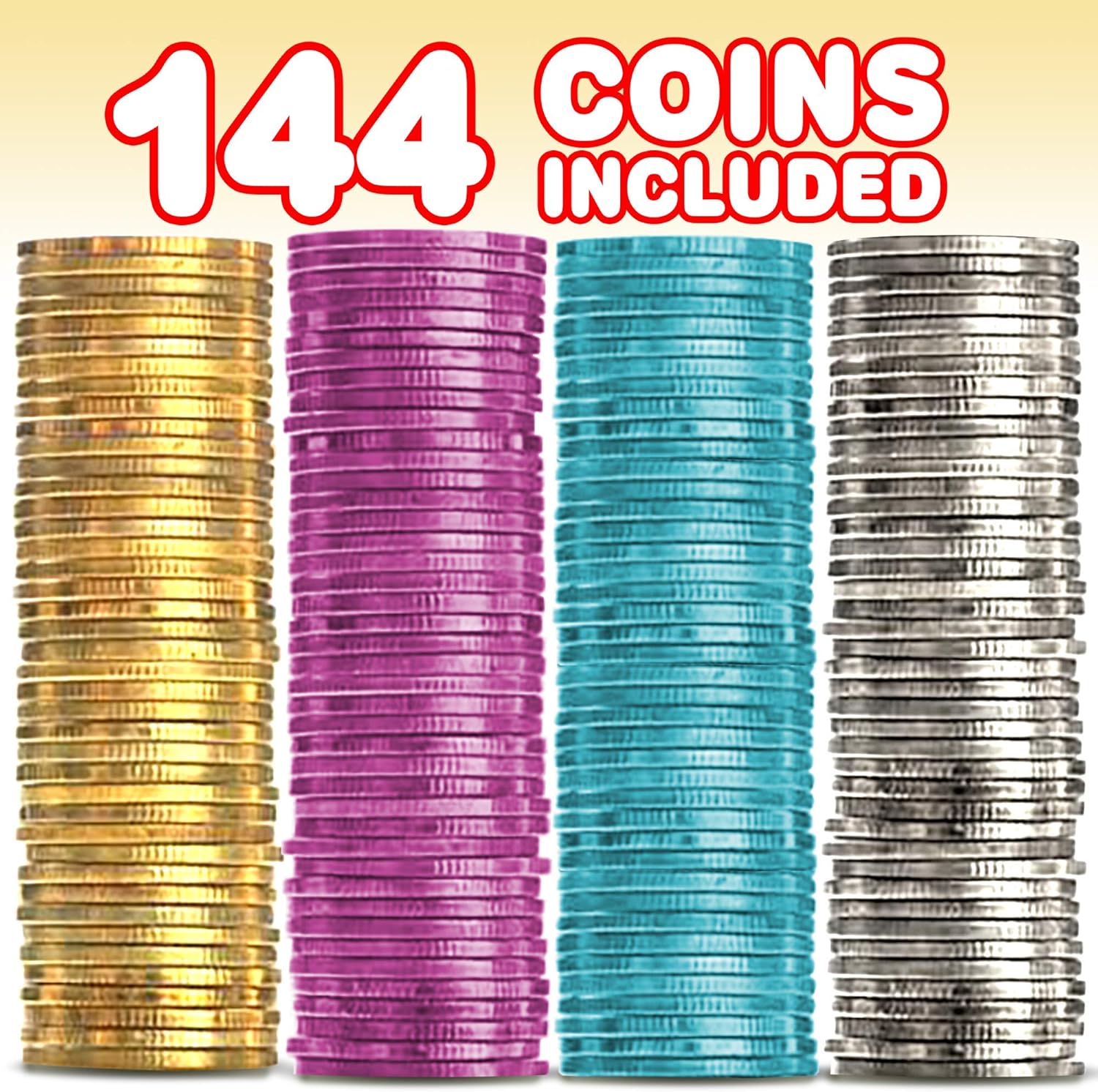 Colorful Coin Collection - Pack of 144