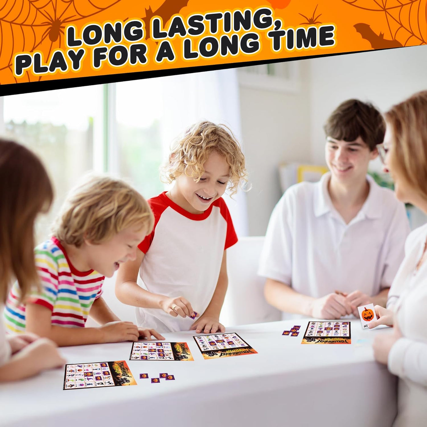 Halloween Bingo for Kids - 55 PC Halloween Bingo Game - Scary Kids Bingo for Up to 30 Players - Includes Halloween Bingo Cards and 25 Chips