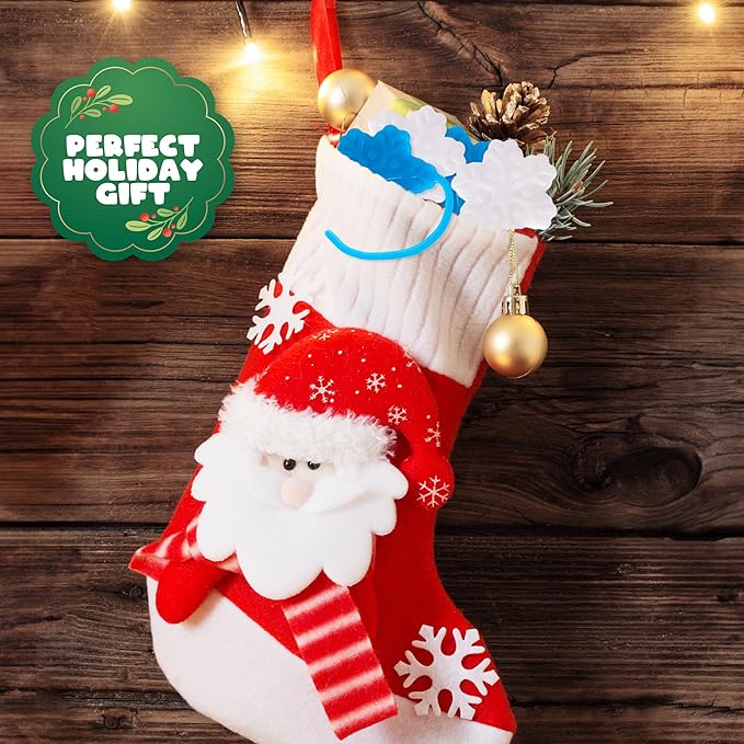 ArtCreativity Christmas Snowflake Sticky Toys for Kids - Set of 48 Bulk Sticky Hands - Christmas Sticky Hands in Blue and White - Christmas Party Favors Bulk - Sticky Toys for Stocking Stuffer