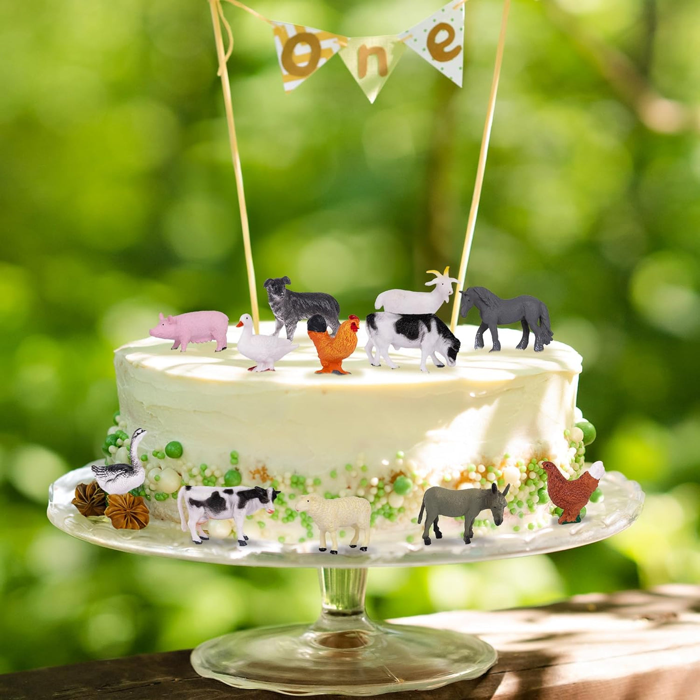 ArtCreativity Farm Animal Figurines - Farm Animal Figures Set Includes 12 Pieces - 2 inch Barnyard Farm Animal Cake Toppers with a Lifelike Design - Farm Party Favors for Kids Birthday Decorations