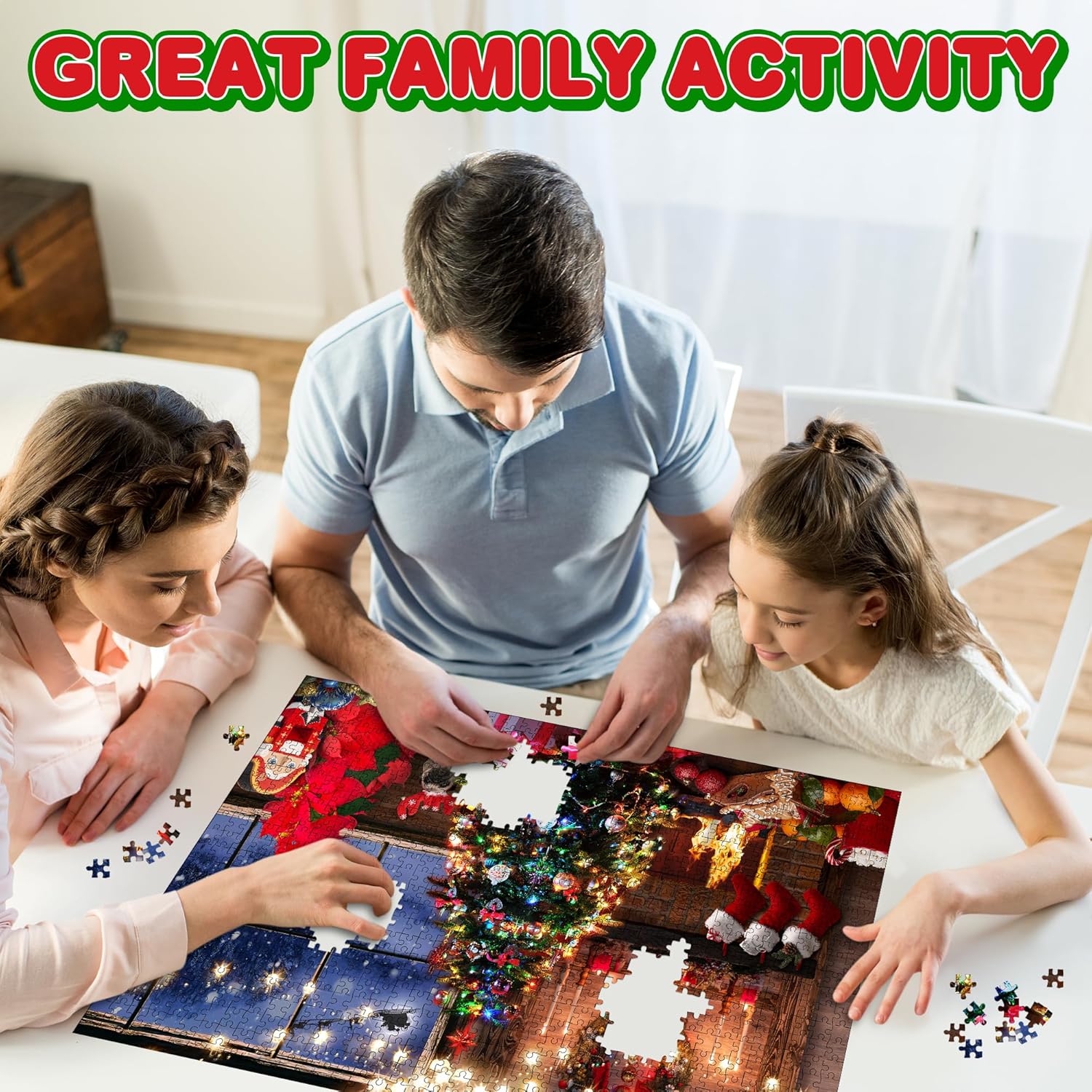 Christmas Jigsaw Puzzle 1000 Pieces - 26 x 19 Inches - 1000 Piece Winter Puzzle for Adults, Kids, Family - Fun Holiday Puzzles for Family Christmas Activities