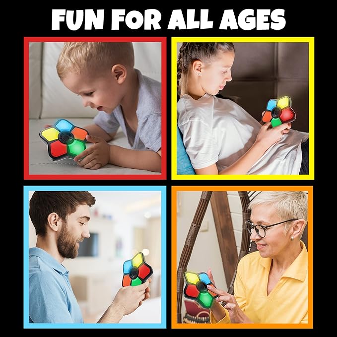 Electronic Memory Game with Lights and Sounds, Handheld Memory Game for Kids, Mind-Sharpening Brain Games for Kids and Adults, Educational Learning Game