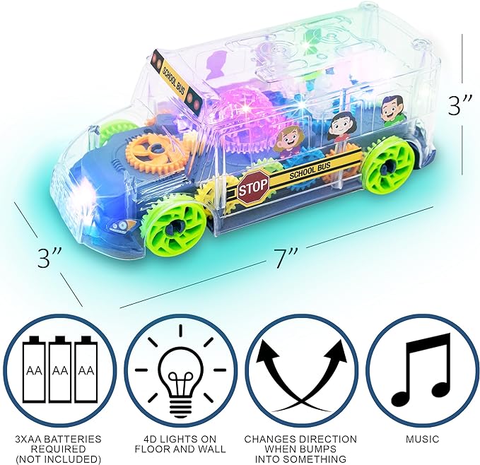 Light Up School Bus Toy for Toddlers