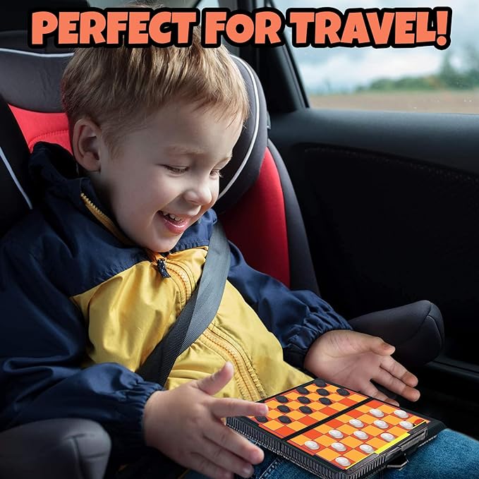 Magnetic Board Game Set by GAMIE - Includes 12 Retro Fun Games - 5" Compact Design - Individually Boxed - Teaches Strategy & Focus - Great for Road Trip/Travel/Camping - Best Gift for Kids Ages 6+