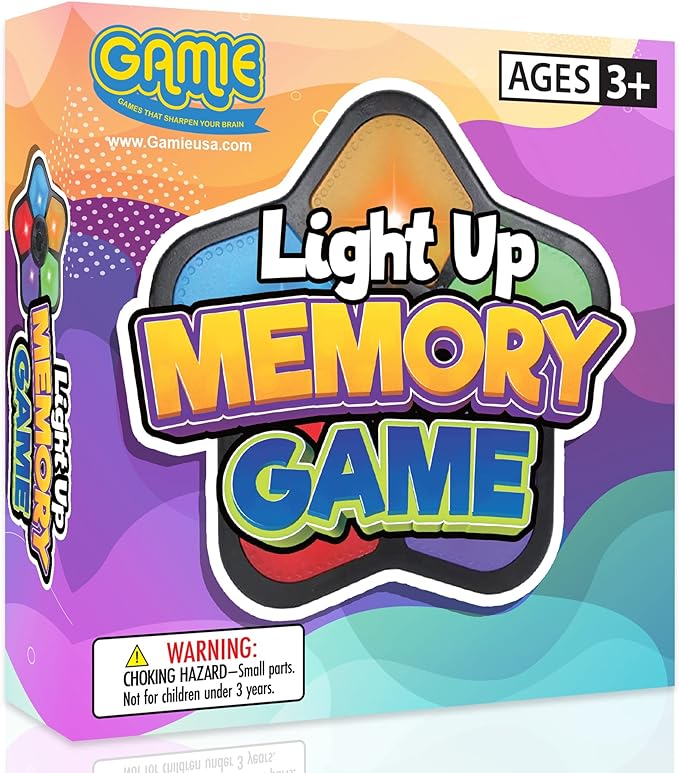 Electronic Memory Game with Lights and Sounds, Handheld Memory Game for Kids, Mind-Sharpening Brain Games for Kids and Adults, Educational Learning Game