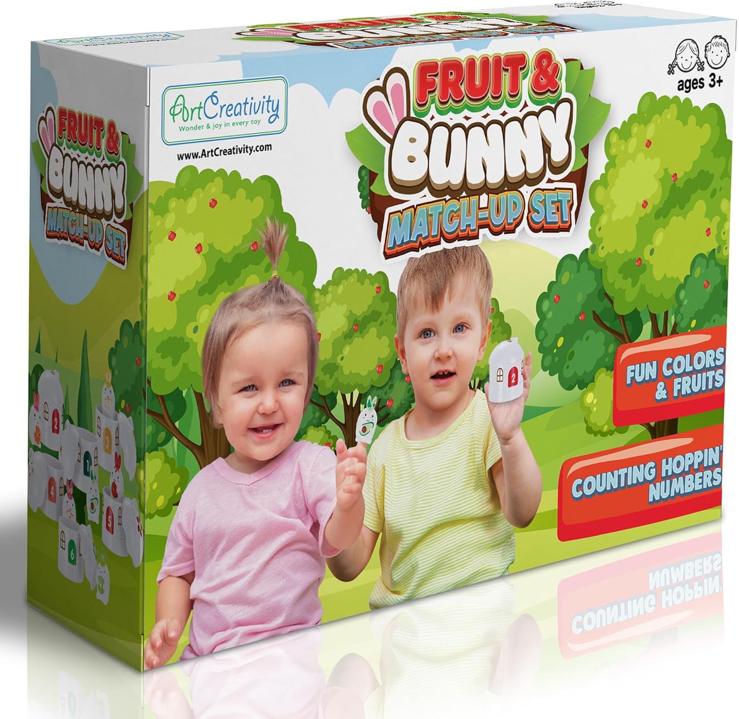 Bunny Matching & Sorting Set - 18 PC Montessori Toy - Easter Learning Toys for Toddlers 1-3 - Educational Basket Stuffers for Boys and Girls - Fun Easter Games for Kids