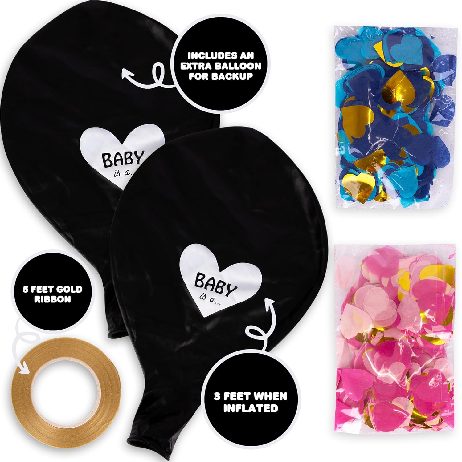 Black Gender Reveal Balloon Kit