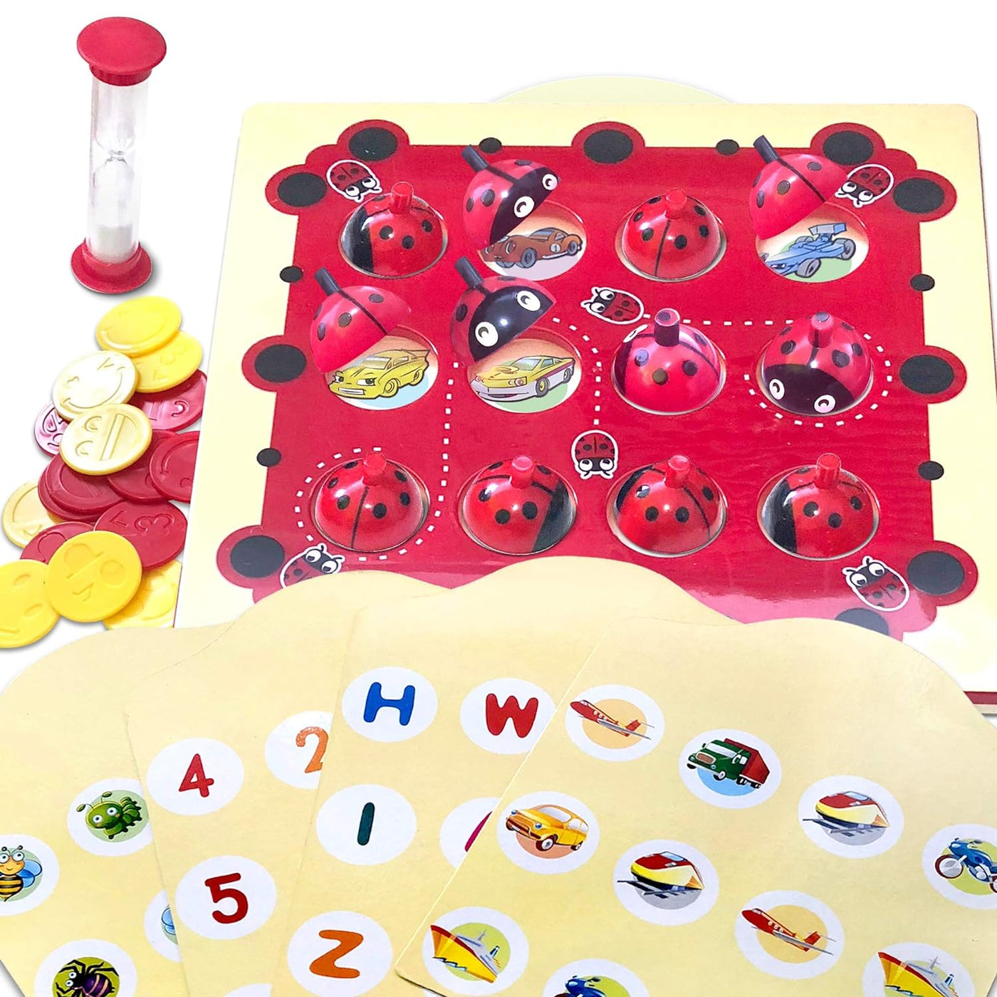 Ladybug Memory Matching Game for Kids- Fun Educational Learning Toy with 8 Match Games- Teaches Memory, Alphabets, Numbers, Colors and More- for Boys, Girls, Preschoolers