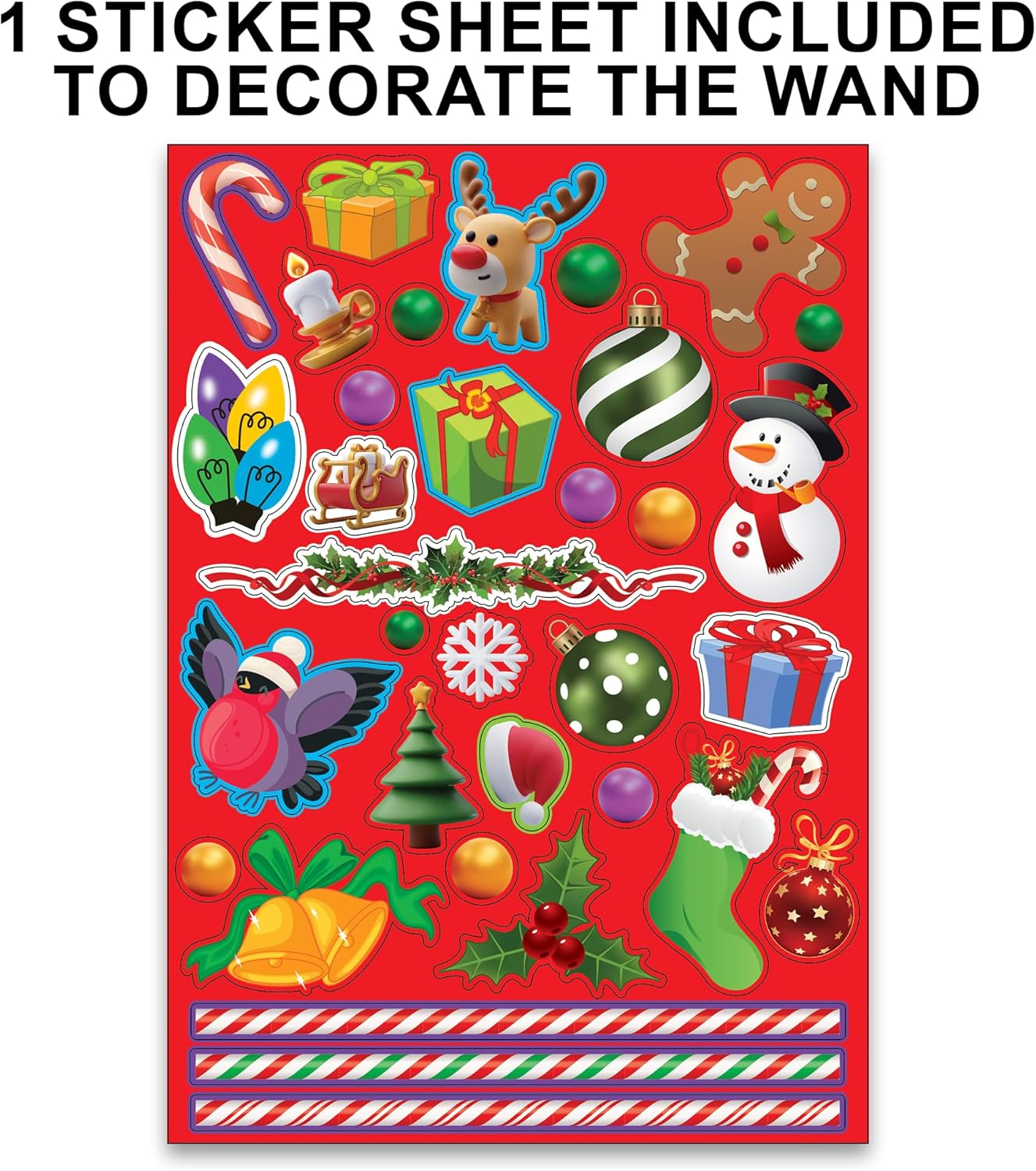 Christmas Light Up Spinner Wand - 7.5 Inch LED Spinner Toy Wand with Batteries Included - Sensory Toys for Kids with Autism