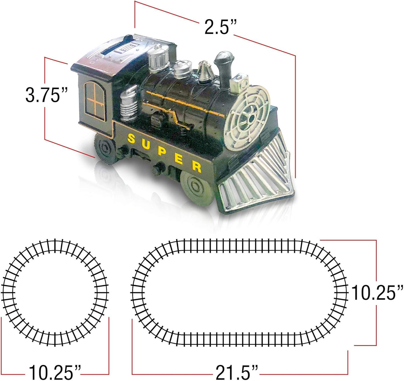 Train Set for Kids, Battery-Operated Toy Train with 4 Cars and Tracks