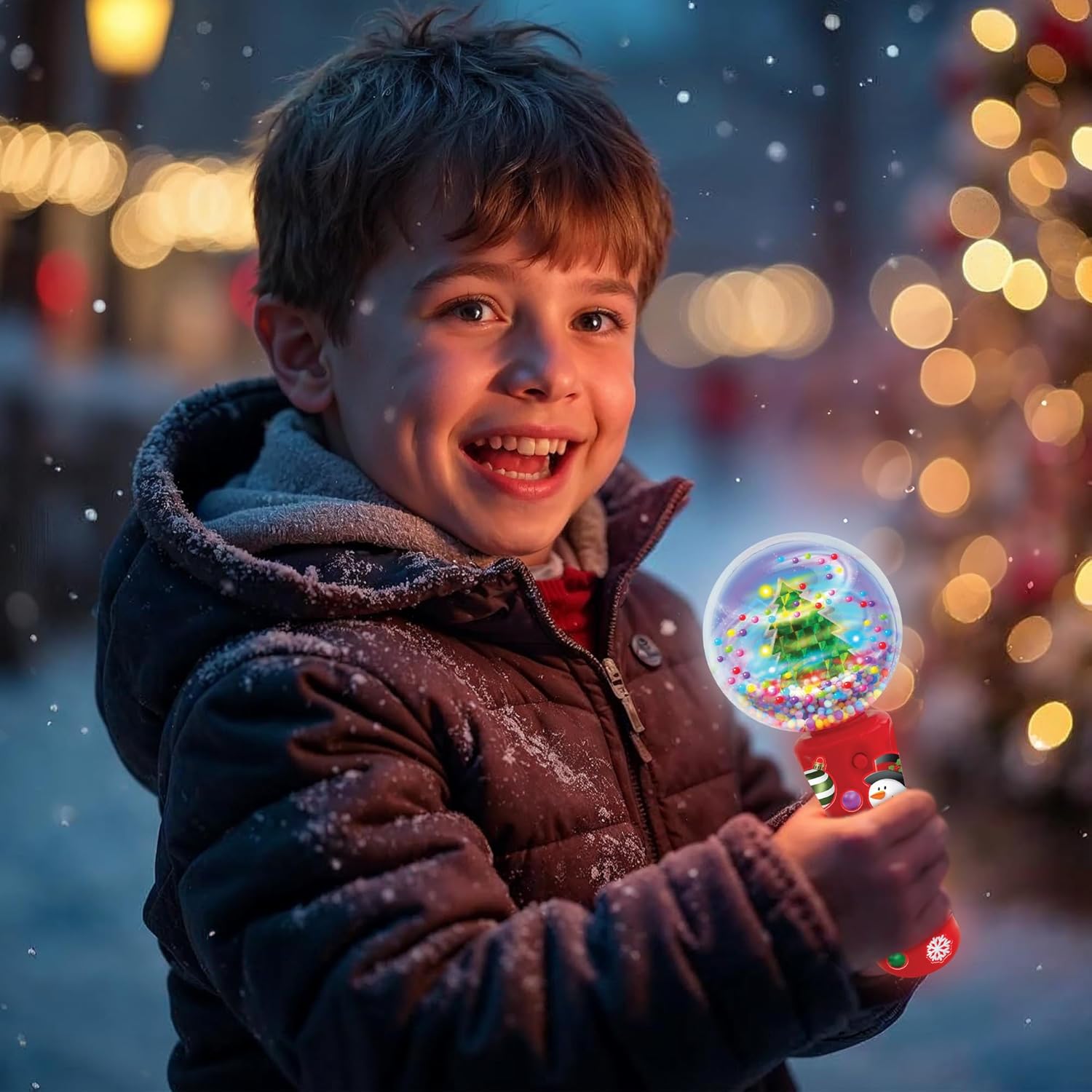 Christmas Light Up Spinner Wand - 7.5 Inch LED Spinner Toy Wand with Batteries Included - Sensory Toys for Kids with Autism